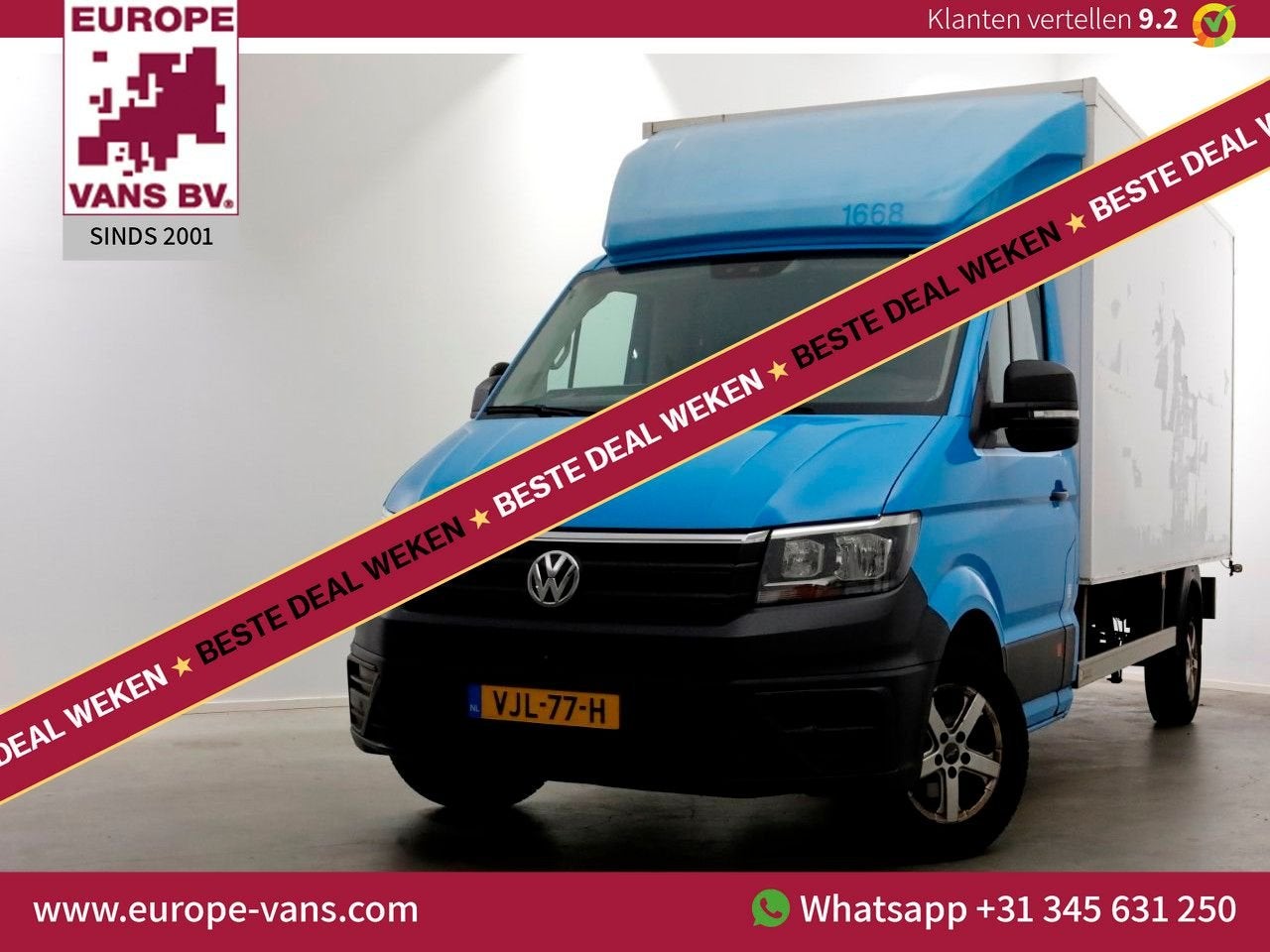 Volkswagen Crafter 35 2.0 TDI E6 Bakwagen met achterdeuren 2, Auto's, Bestelwagens en Lichte vracht, Blauw, Bedrijf, Onderhoudsboekje