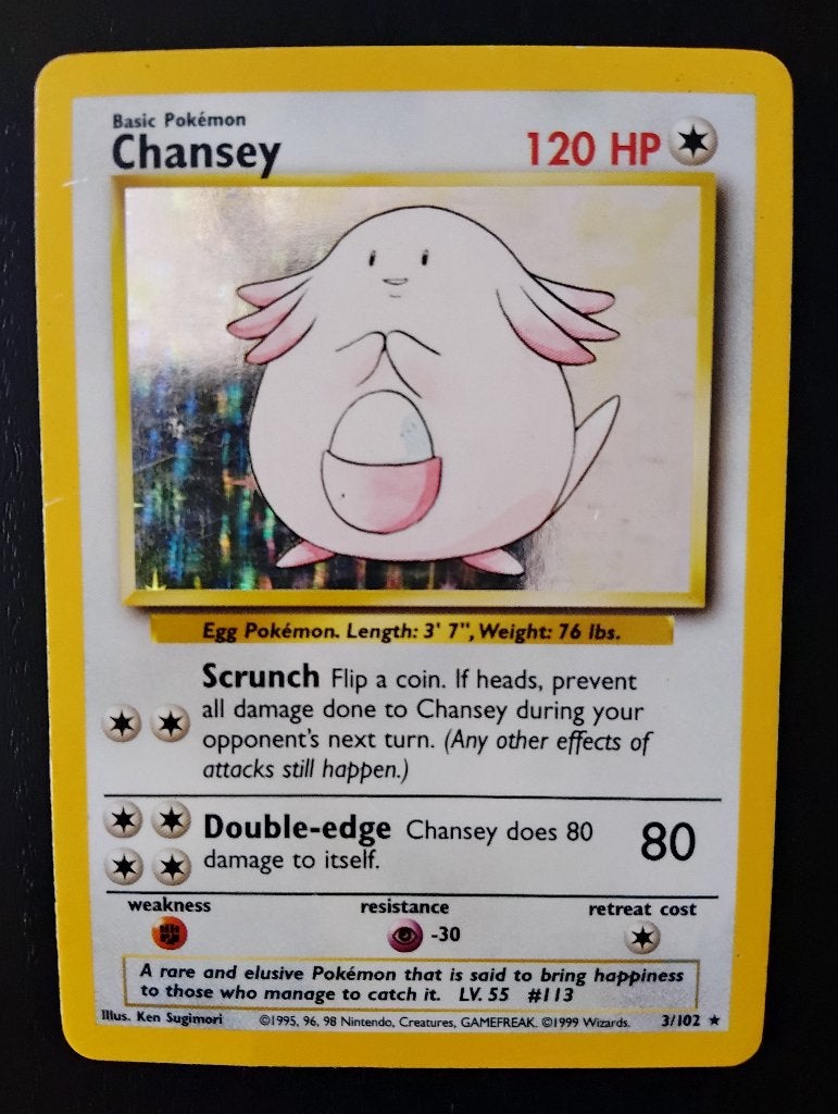 Chansey (Leveinard) BS 3 in het Engels (RH Pokémon 1995), Hobby en Vrije tijd, Verzamelkaartspellen | Pokémon, Ophalen of Verzenden
