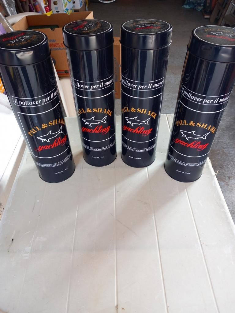 Lot de 4 boîtes métalliques  impeccables  Paul & Shark, Collections, Enlèvement ou Envoi