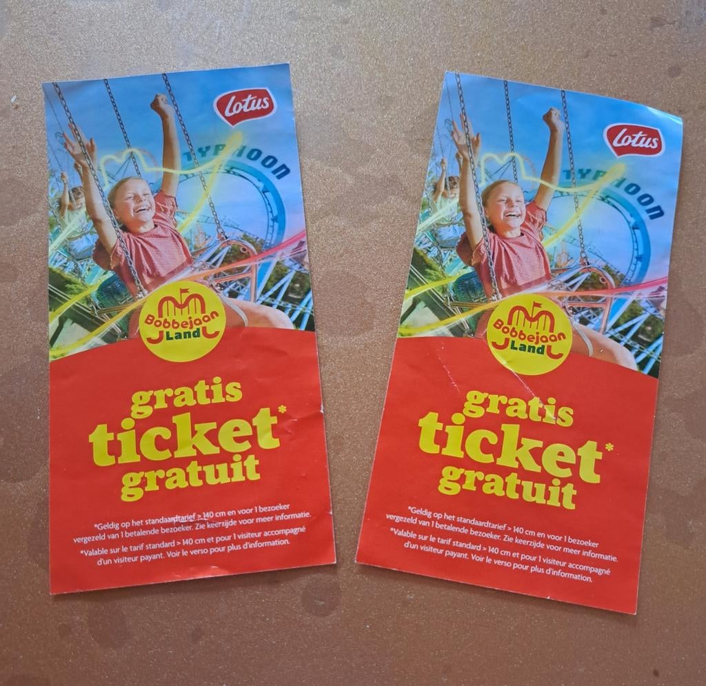Ticket Bobbejaanland, Tickets en Kaartjes