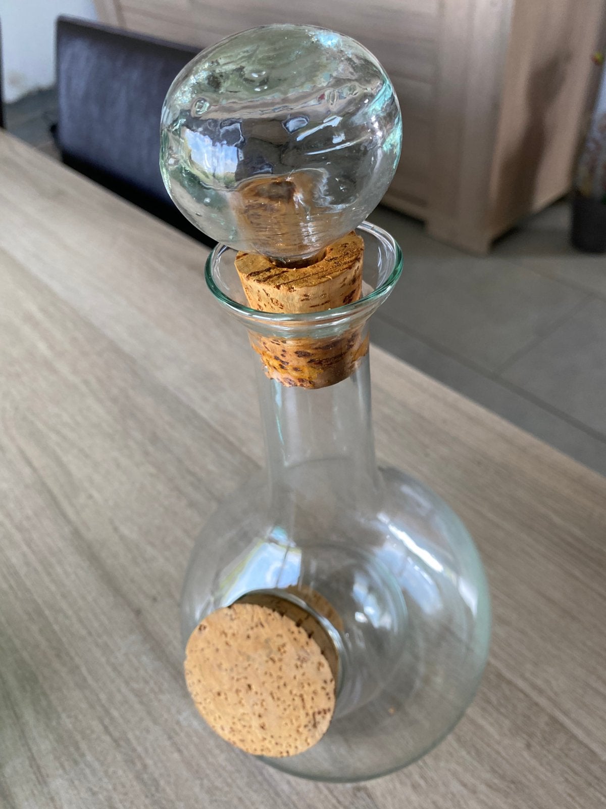 Glazen karaf, Glas, Ophalen, Zo goed als nieuw, Met kurk