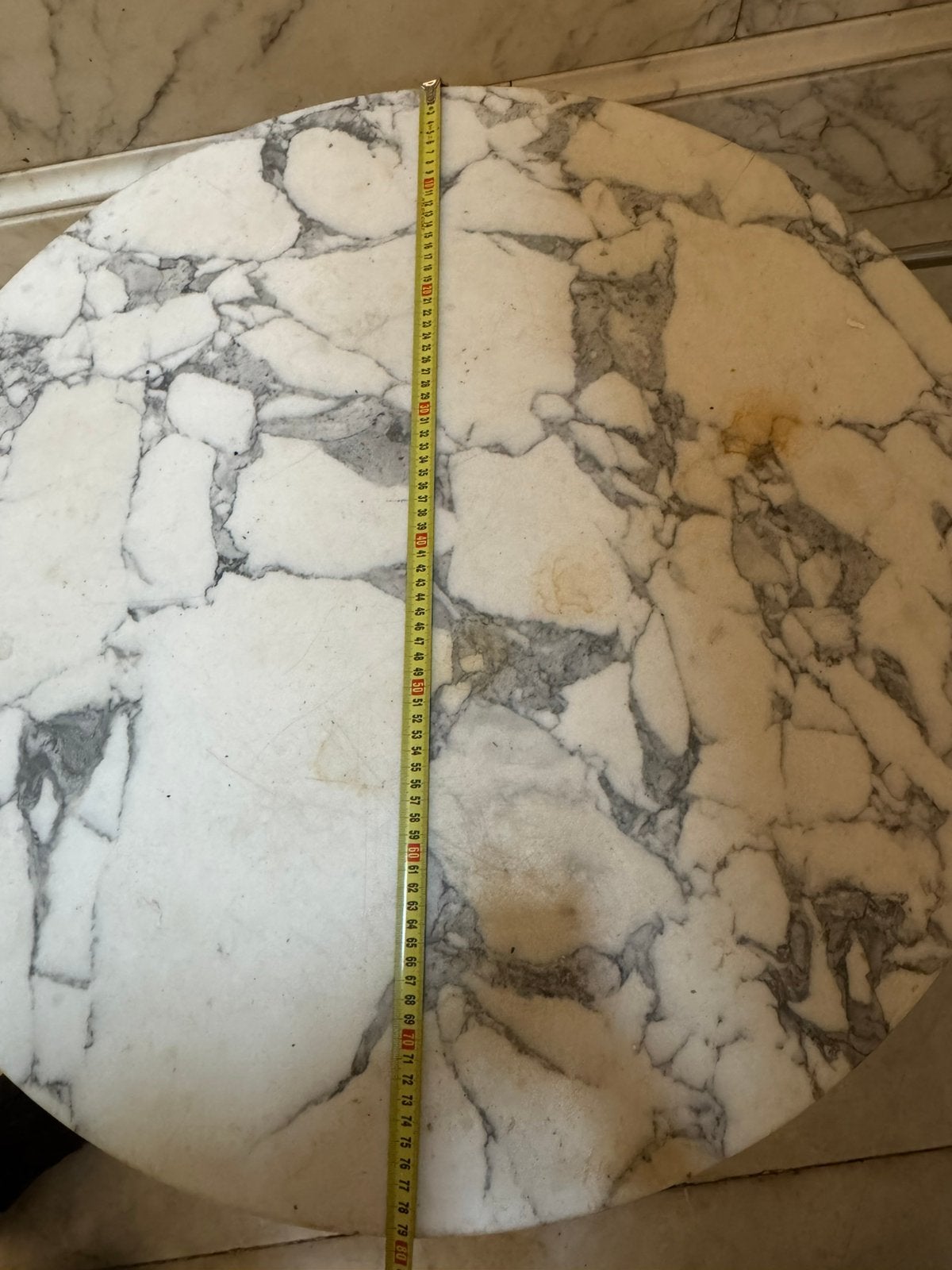 Bijzettafel marmer, Ophalen, Gebruikt, Overige materialen, 50 tot 75 cm