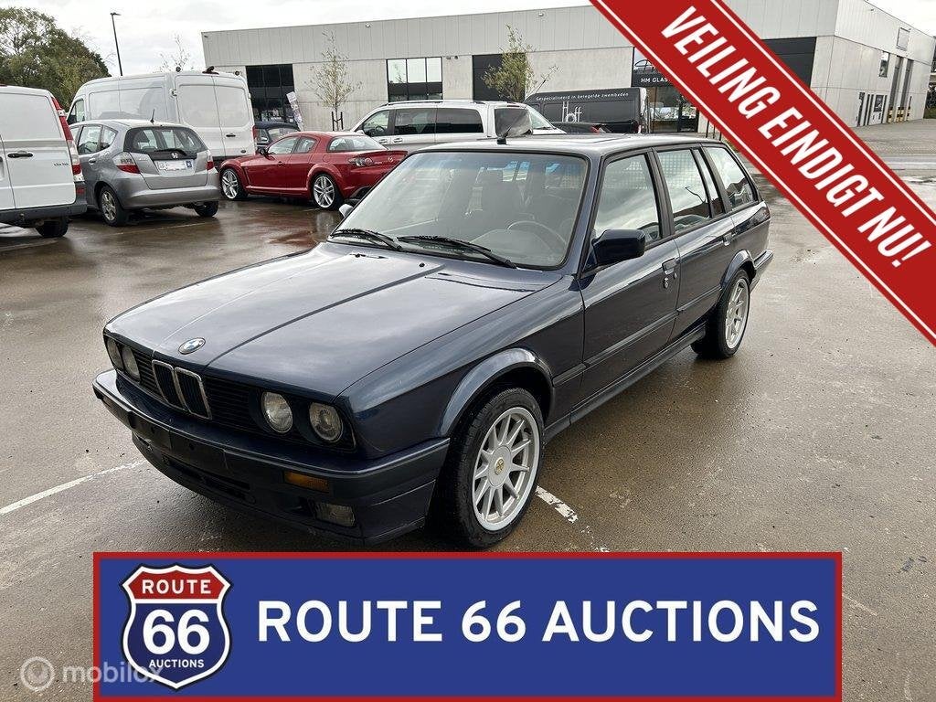 BMW 320i Touring | 1989 | Route 66 Auctions, Auto's, Zwart, Bedrijf, Handgeschakeld, Overige carrosserie