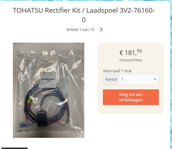tohatsu laadspoel set compleet, Watersport en Boten, Ophalen, 5 tot 10 pk, Zo goed als nieuw, Buitenboordmotor