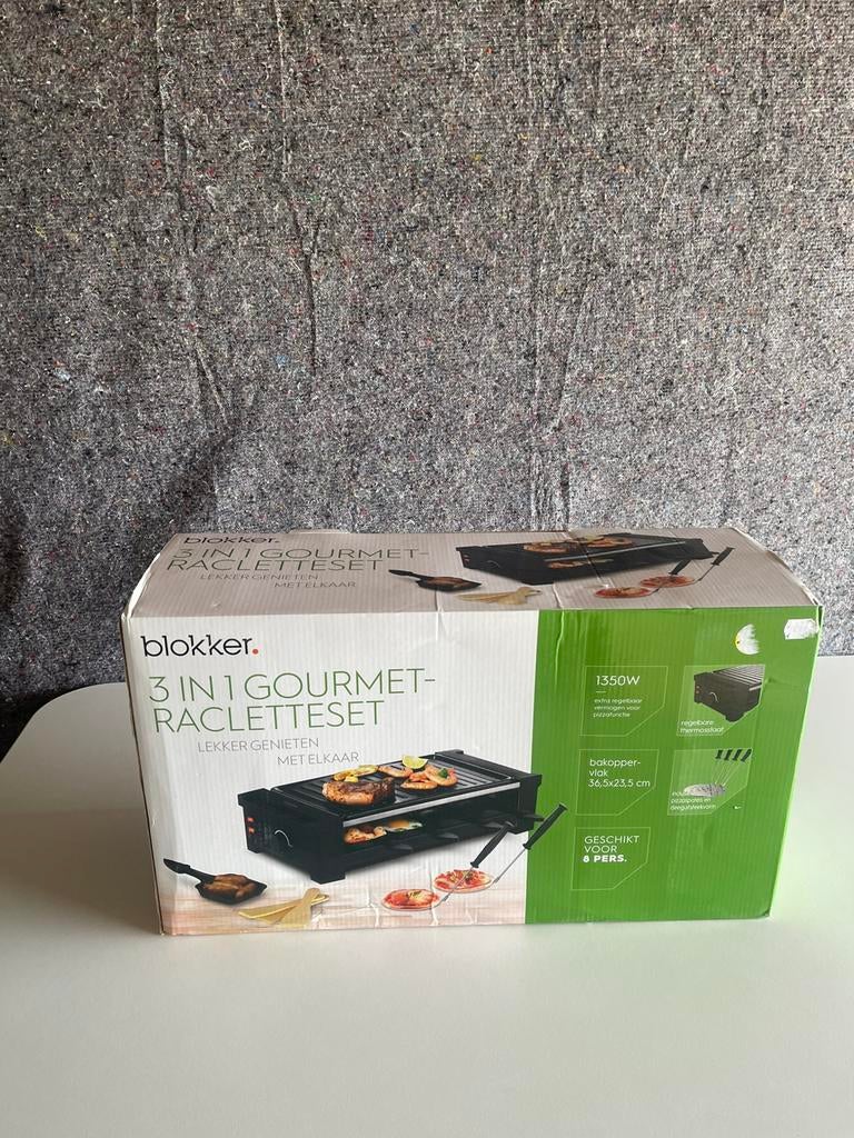 Blokker 3-in-1 Gourmet / Raclette Set – NIEUW in doos, Ophalen, Nieuw