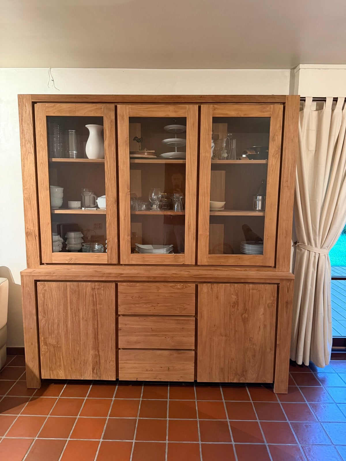 Wandkast buffetkast teak, Huis en Inrichting, Ophalen, Zo goed als nieuw
