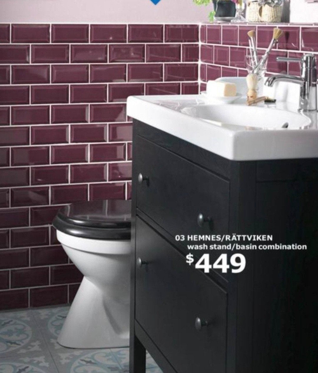 Lavabo et meuble noir Hemnes Rättviken, Enlèvement