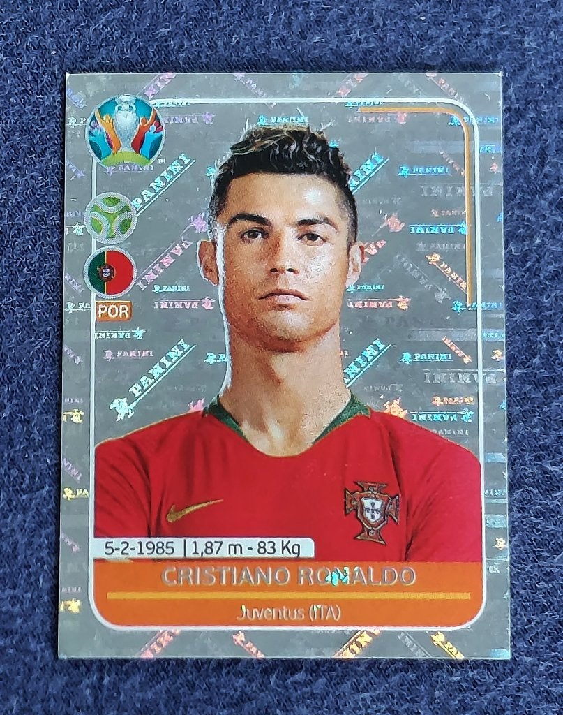 Panini sticker card voetbal ' EK Euro 2020 - Chr. Ronaldo ', Enlèvement ou Envoi, Neuf, Autocollant