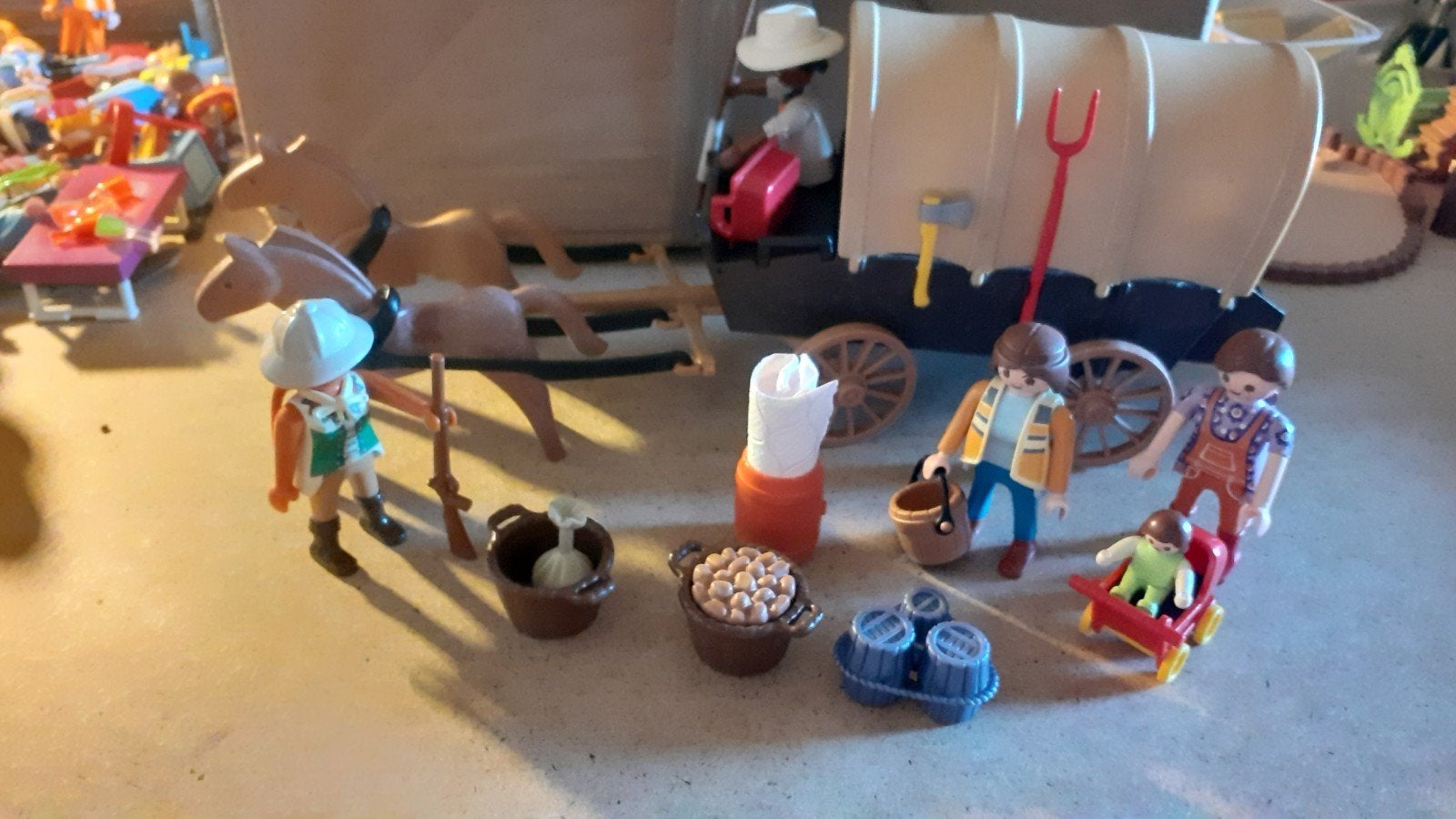 Huifkar 4 popjes, Enfants & Bébés, Jouets | Playmobil, Enlèvement ou Envoi