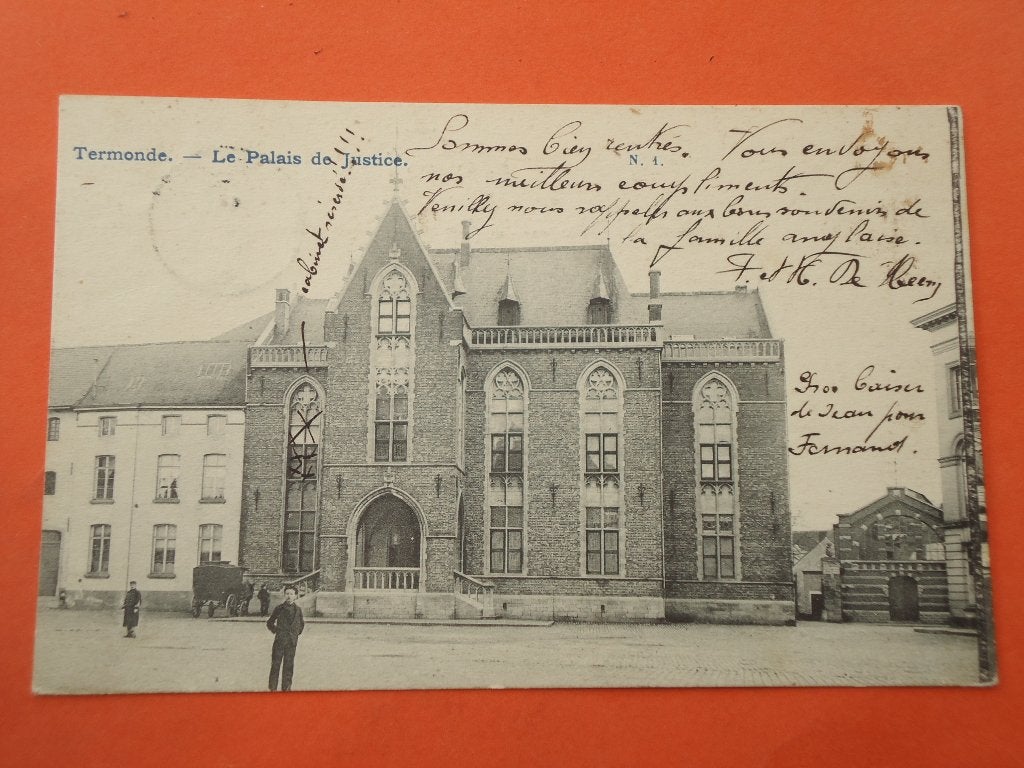 Dendermonde - Termonde Le Palies de Justice, Verzamelen, Postkaarten | België, Ophalen of Verzenden, Voor 1920, Gelopen, Oost-Vlaanderen