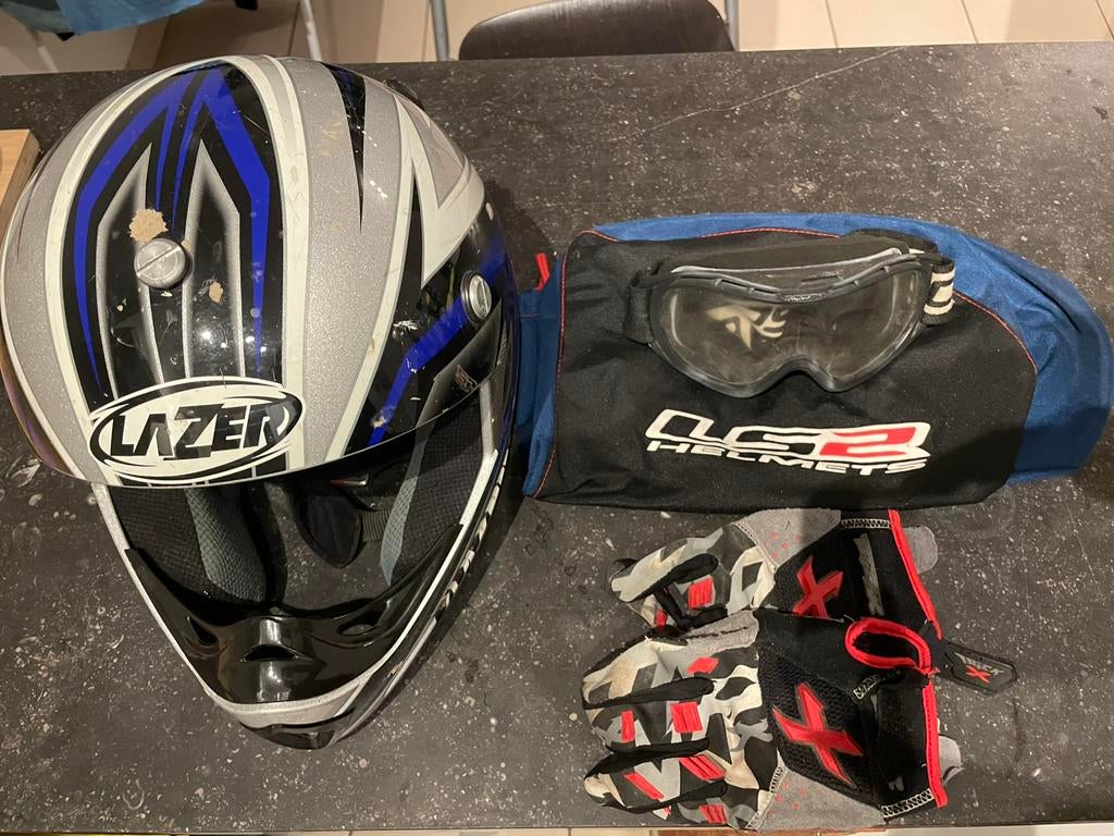 Kit moto cross, Motoren, Kleding | Motorhelmen, Dames, Heren, L, Lazer, Tweedehands, Ophalen