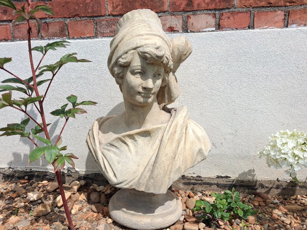 Tuinornament borstbeeld, Ophalen, Zo goed als nieuw, Beton, Mensenbeeld