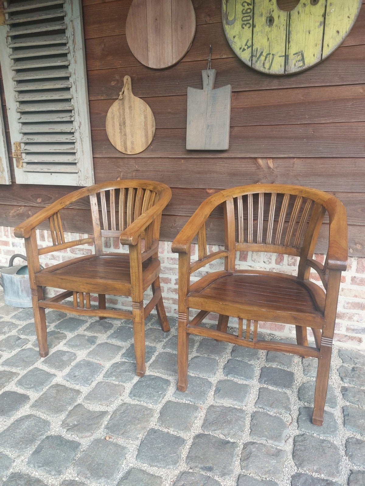 2 massief eiken stoelen, Huis en Inrichting, Stoffering | Vloerbedekking, Ophalen