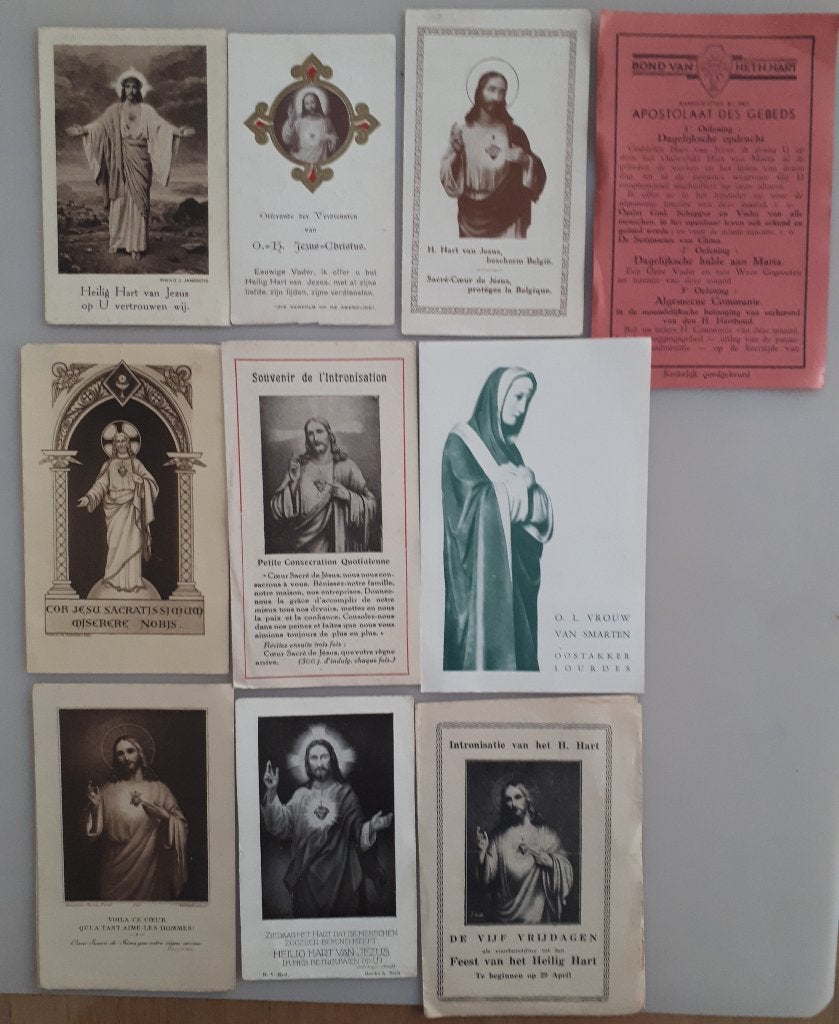 10 Bidprentjes Heilig Hart Jezus / O.L.Vr. OOSTAKKER Ref.R50, Verzamelen, Bidprentjes en Rouwkaarten, Ophalen of Verzenden, Bidprentje