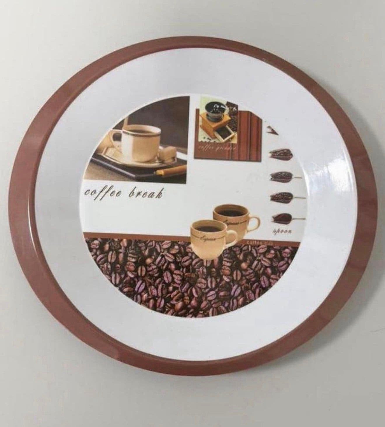 Plateau à café design en plastique dur profond — Ø 37 cm, Neuf, Enlèvement ou Envoi, Rond, Synthétique
