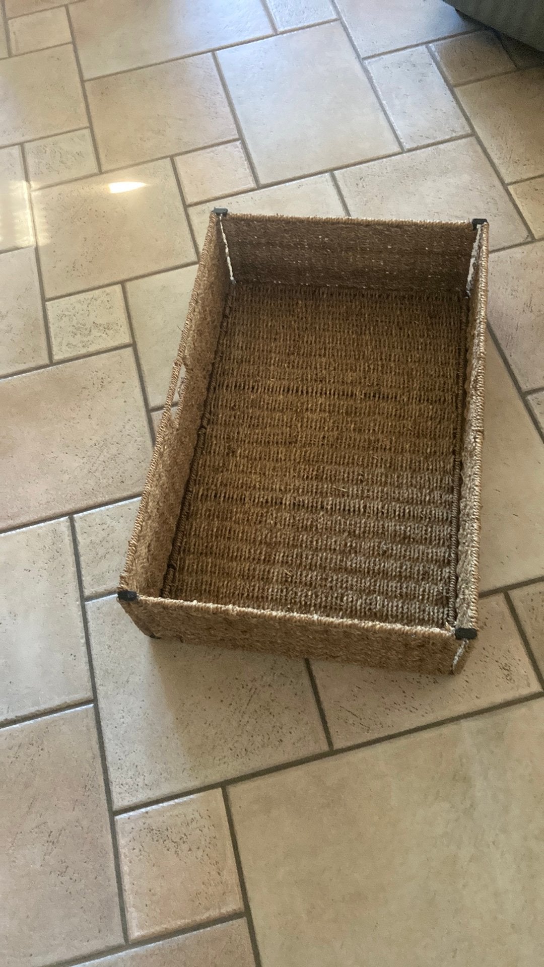 Panier en corde et metal, Ophalen, Overige materialen, Mand, Zo goed als nieuw