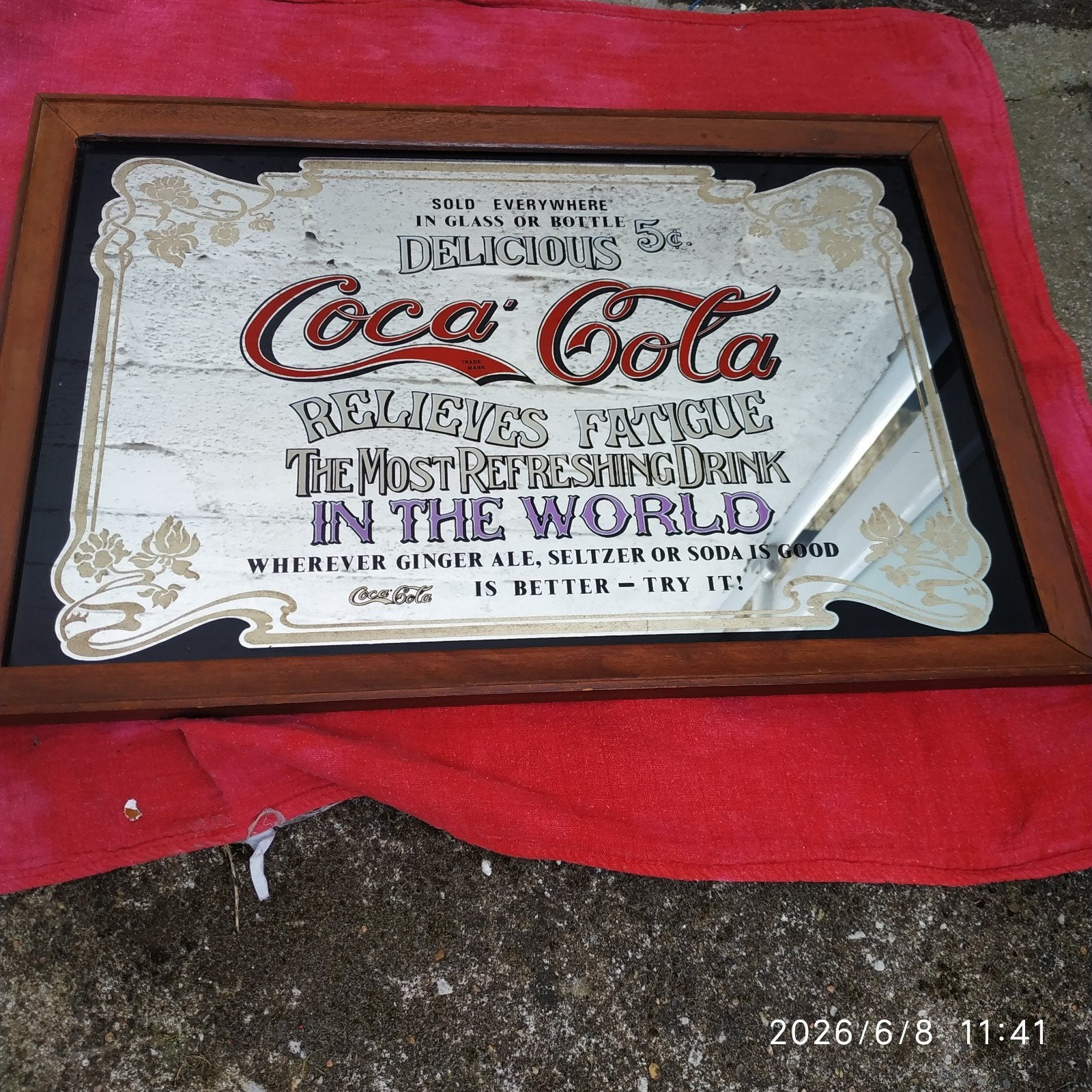Knappe spiegel Coca Cola, Verzamelen, Ophalen, Zo goed als nieuw, Overige typen