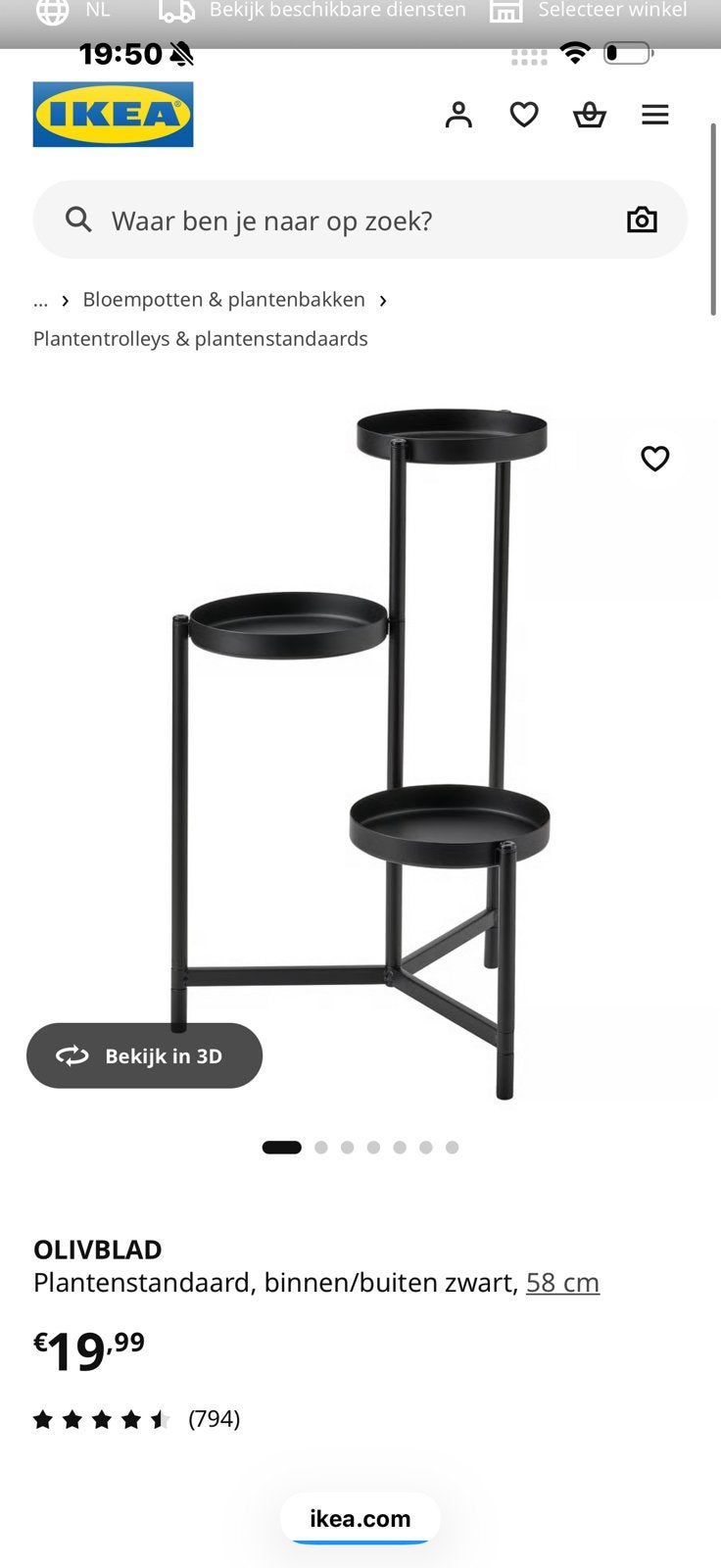Plantenstandaard ikea, Ophalen, Zo goed als nieuw