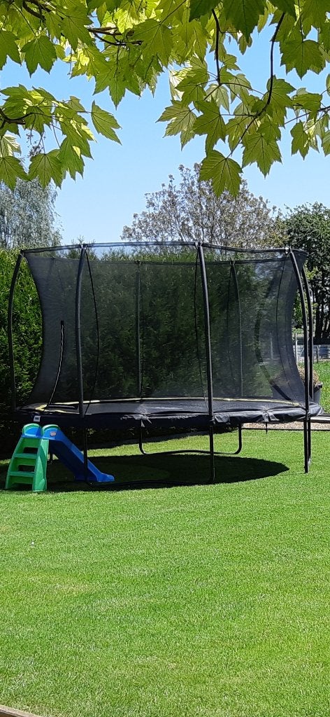 Trampoline 366cm SALTA/goede staat/beschermrand en net, Enlèvement, Utilisé