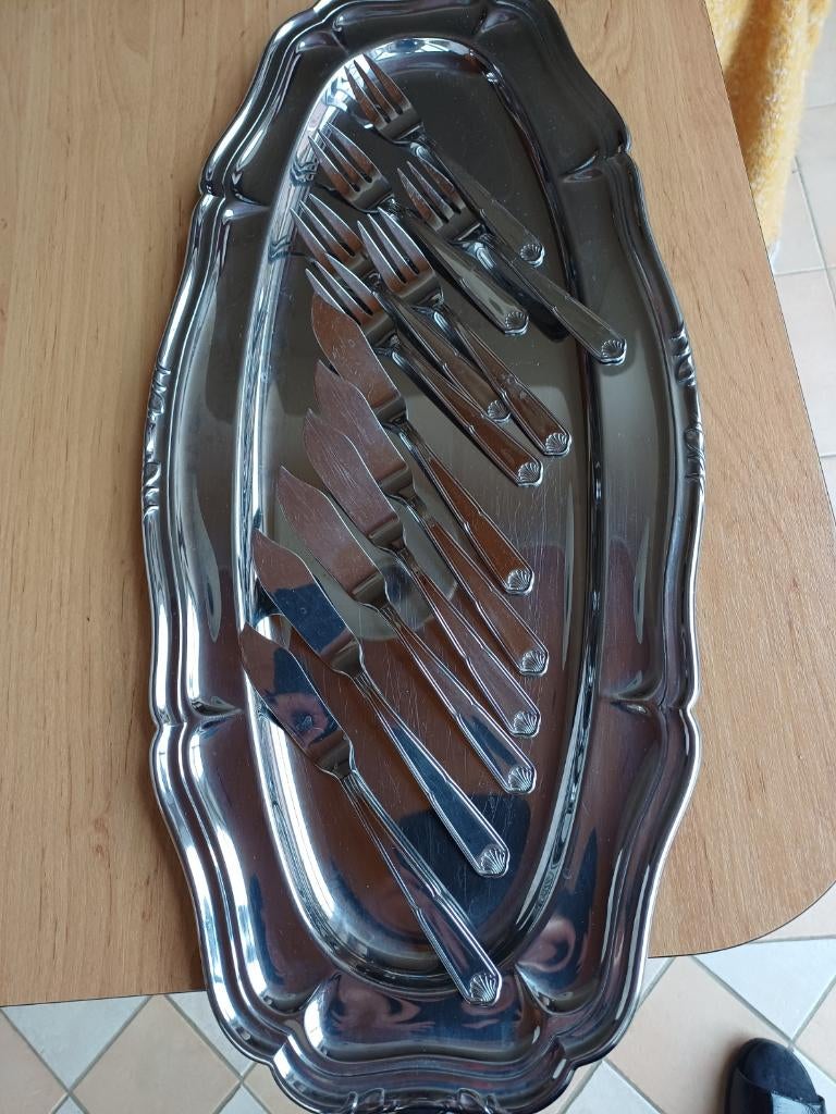 Couverts et plateau à poisson Guy Regrelle, Enlèvement, Utilisé, Autres styles, Balance ou Balances