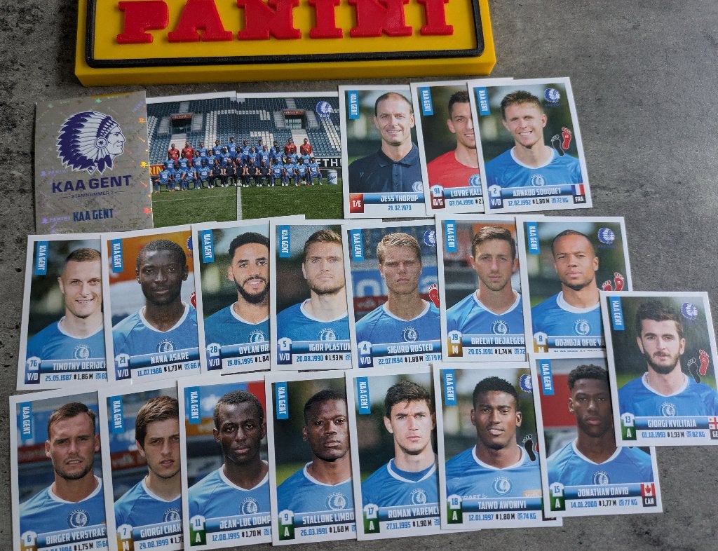 AUTOCOLLANTS PANINI FOOTBALL 2018/19, 21 X AA GENT GANTOISE, Envoi, Neuf