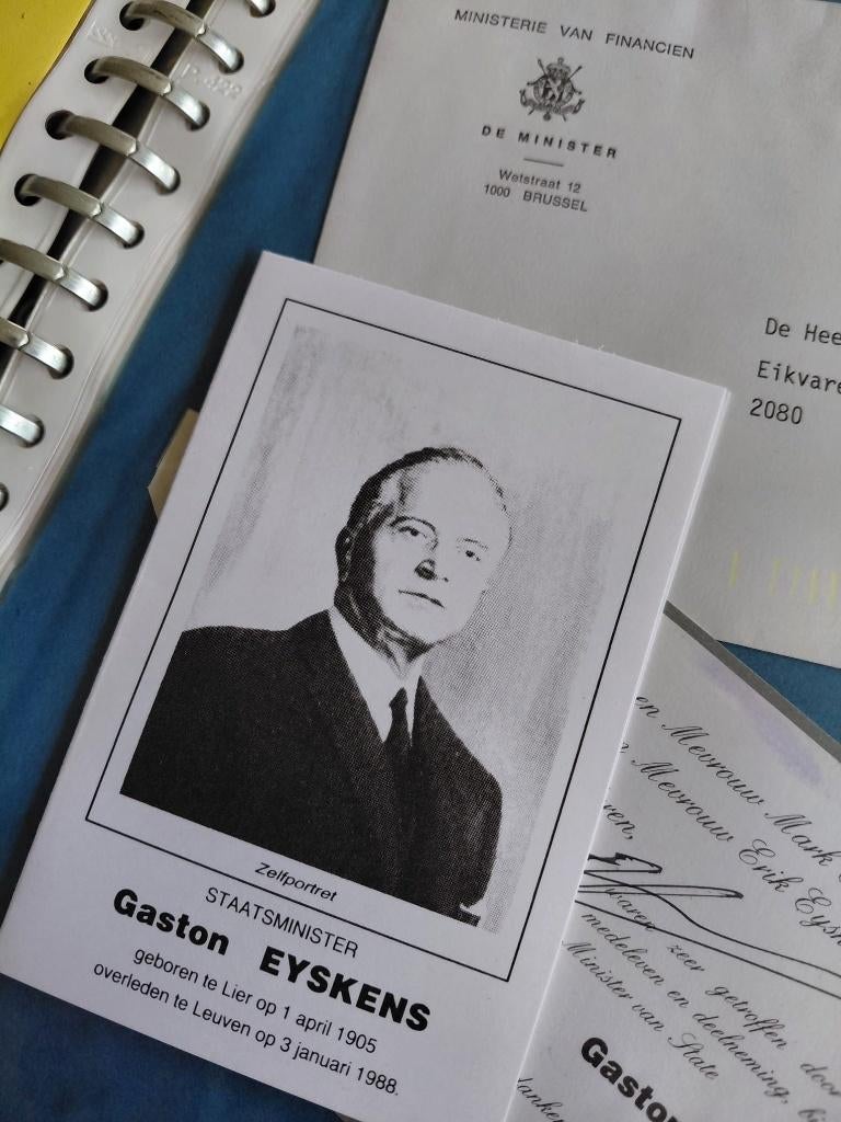 Bidprent Gaston Eyskens, Verzamelen, Verzenden, Bidprentje