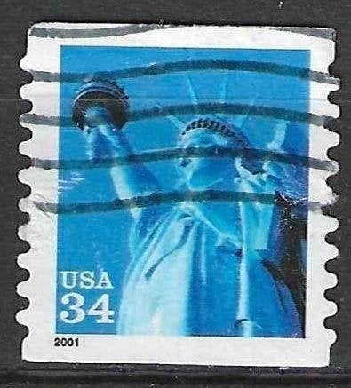 États-Unis 2001 - 3186 Yvert - Statue de la Liberté - 3 (ST), Envoi, Affranchi