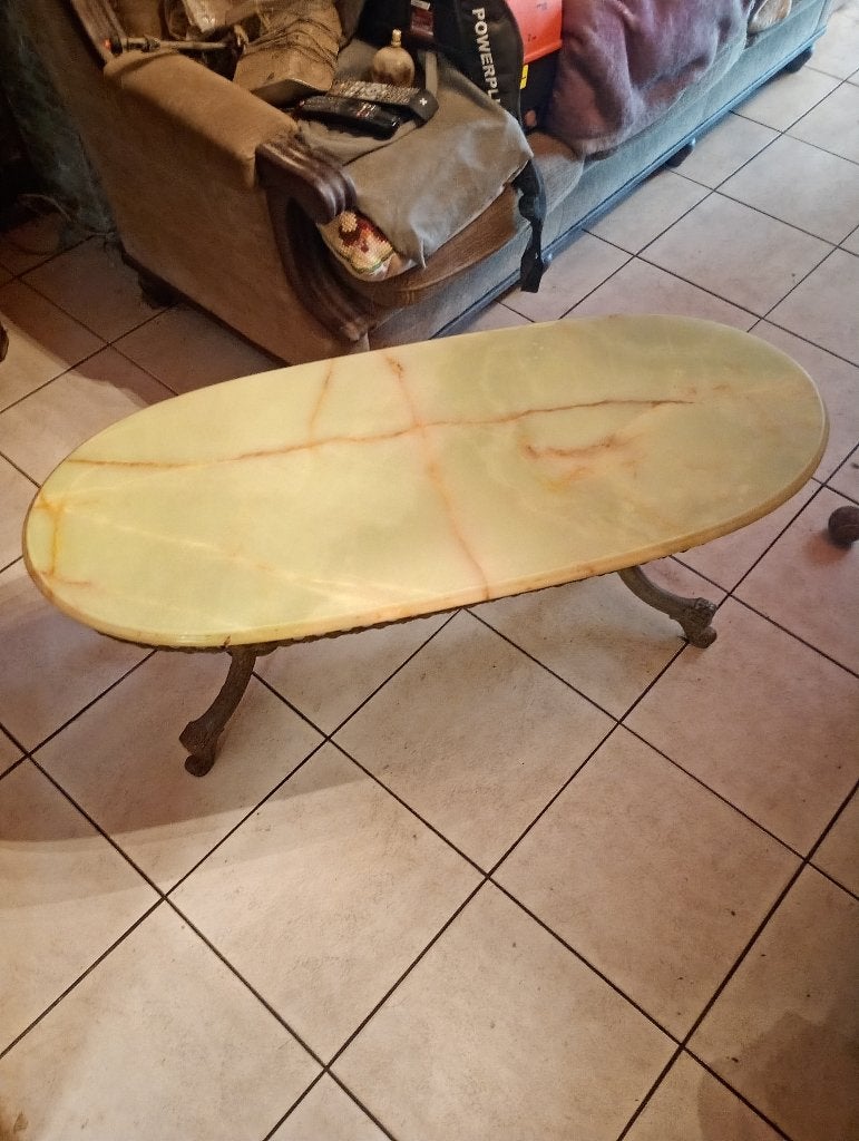 marmeren salontafel, Ophalen