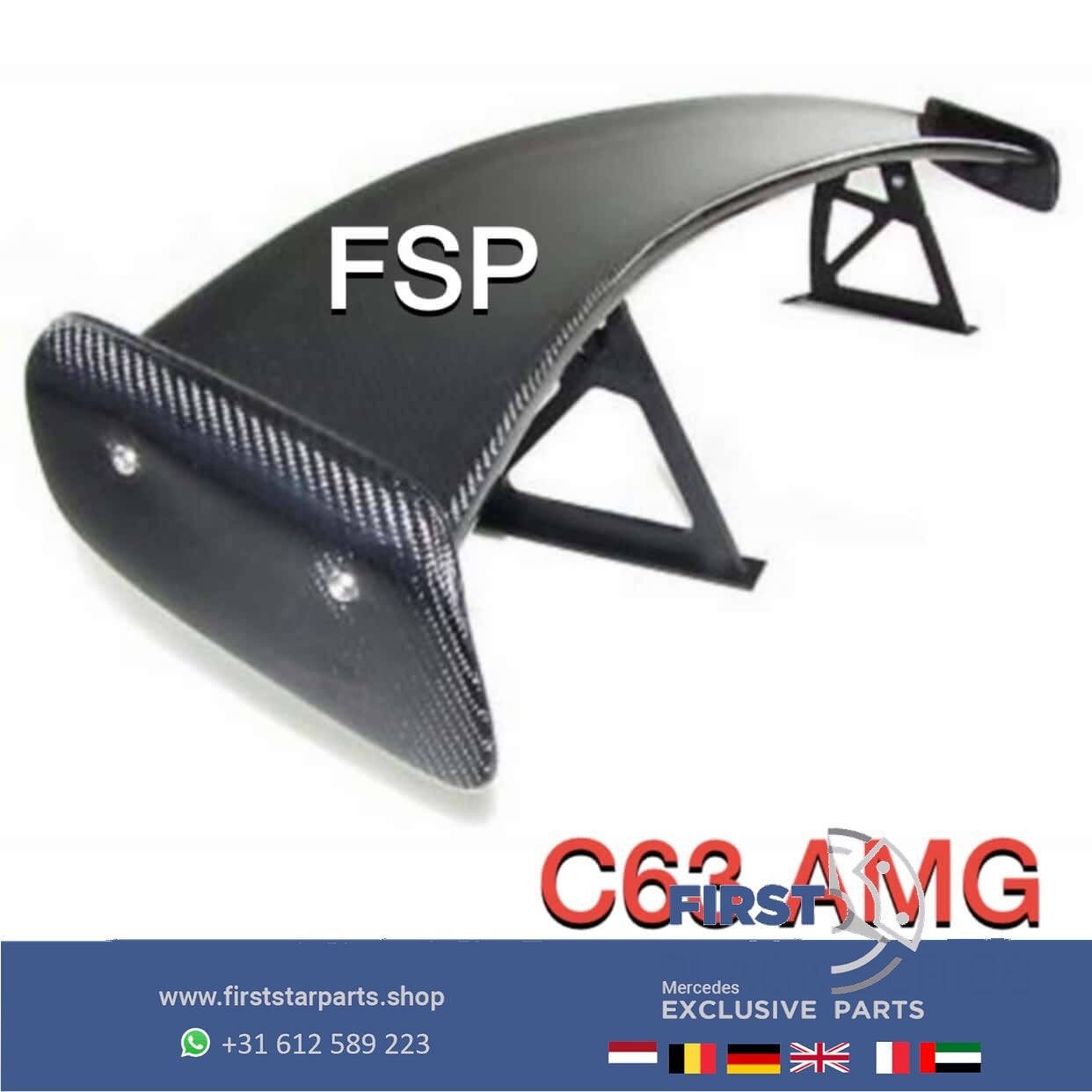 W205 C204 C63 AMG BLACK SERIES VLEUGEL CARBON SPOILER 2007-2, Auto-onderdelen, Gebruikt, Ophalen of Verzenden, Achter, -
