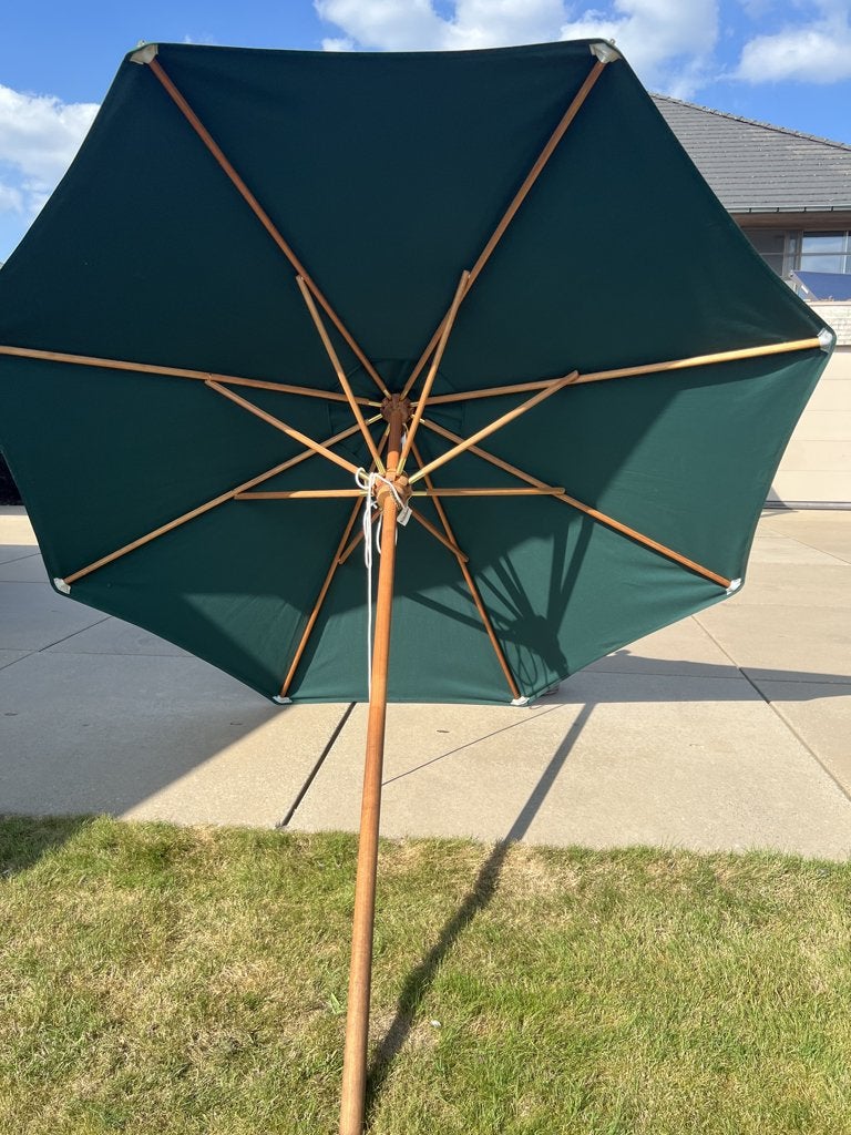 parasol teak, Tuin en Terras, Ophalen, Verstelbaar, 2 tot 3 meter, Zo goed als nieuw