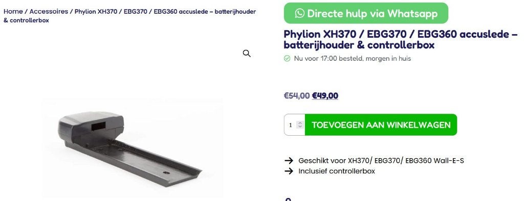 Accuslede / batterijhouder voor 36V Phylion accu, Fietsen en Brommers, Fietsaccessoires | Fietsaccu's, Ophalen of Verzenden, Gebruikt