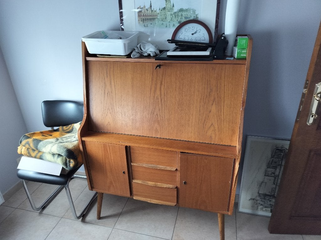 vintage Deens design secretaire / schrijfkast, Huis en Inrichting, Ophalen, Gebruikt