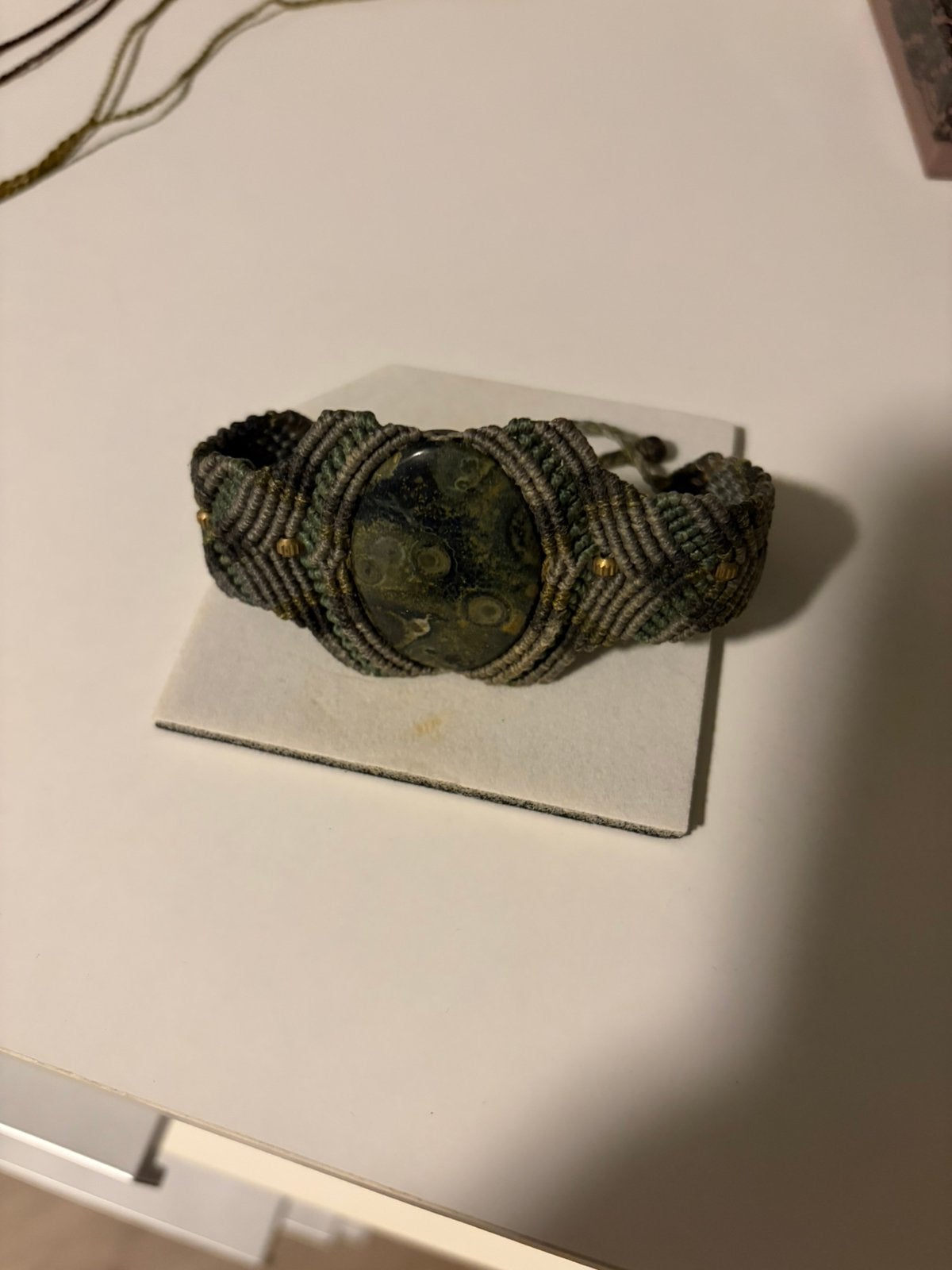 Armband met steen voor man, Ophalen, Nieuw, Groen