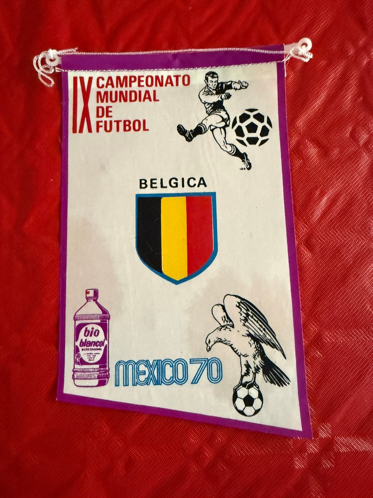 Fan wimpel mexico 70 rode duivels, Verzamelen, Sportartikelen en Voetbal, Ophalen of Verzenden, Zo goed als nieuw, Vaantje of Sjaal