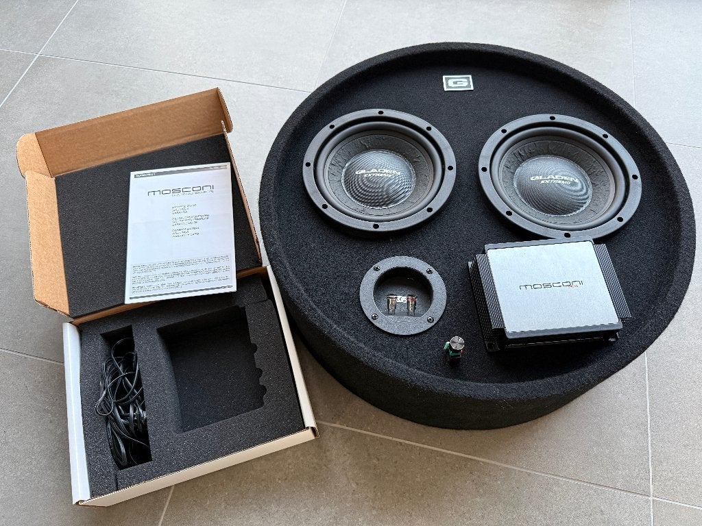 Ampli Mosconi PICO 1 - Subwoofer Gladen Audio RS 08 Dual, Enlèvement, Comme neuf