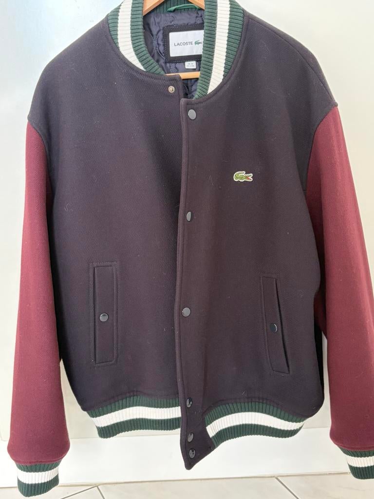 Jas in Lacoste college-stijl, Kleding | Heren, Ophalen of Verzenden, Zo goed als nieuw, Blauw