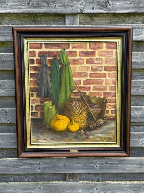 Schilderij, Antiquités & Art, Art | Peinture | Classique, Enlèvement, Classique, Encadré, Nature morte