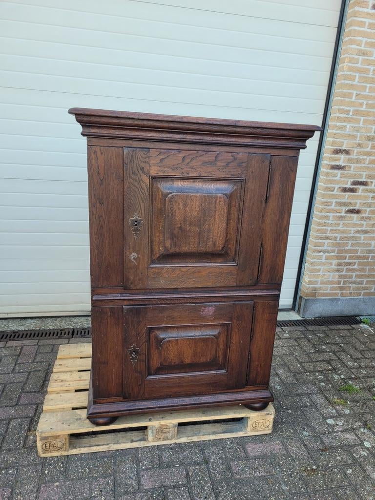 Prachtige antieke tv kast massief eiken handgemaakt, Antiek en Kunst, Ophalen
