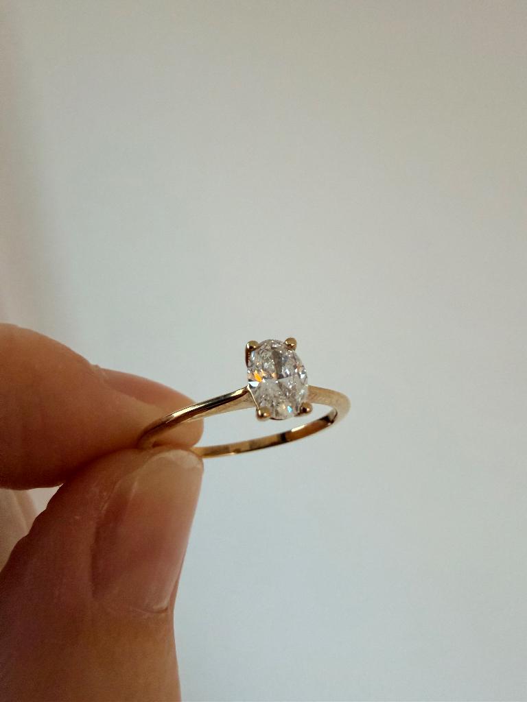 Gouden verlovingsring diamant IGI gecertificeerd, Bijoux, Sacs & Beauté, Bagues, Neuf, Enlèvement ou Envoi, Or, 17 à 18