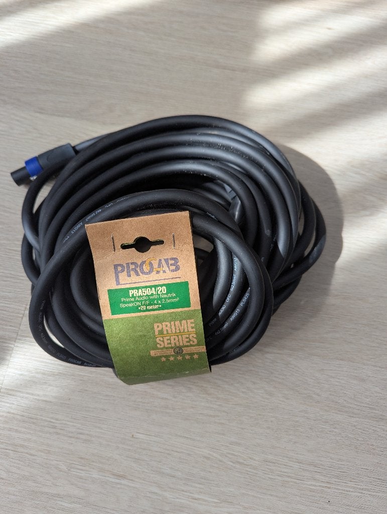 Procab PRA504/20—20 meter professionele luidsprekerkabel, Audio, Tv en Foto, Audiokabels en Televisiekabels, Ophalen, Nieuw, 10 meter of meer