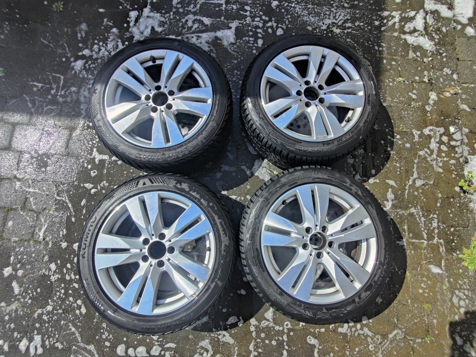 Mercedes 17 inch winterbanden en velgen, Auto-onderdelen, Banden en Velgen, Ophalen, 17 inch, Winterbanden, Band(en)
