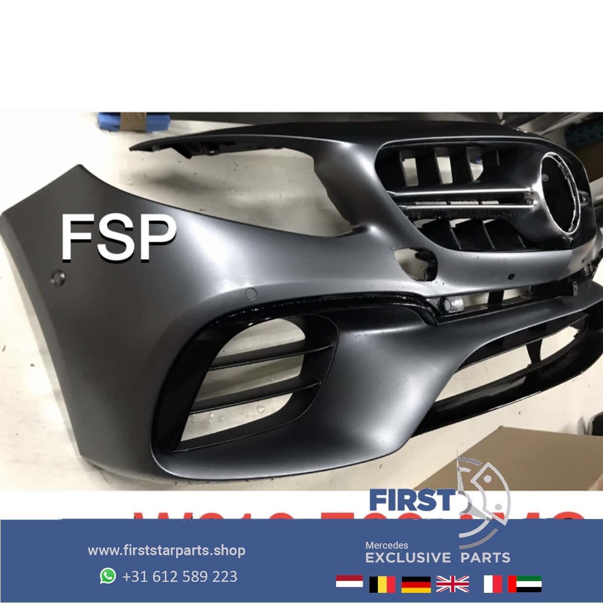 W213 E63 AMG Voorbumper COMPLEET Origineel Mercedes E Klasse, Gebruikt, -, Voor, Ophalen of Verzenden