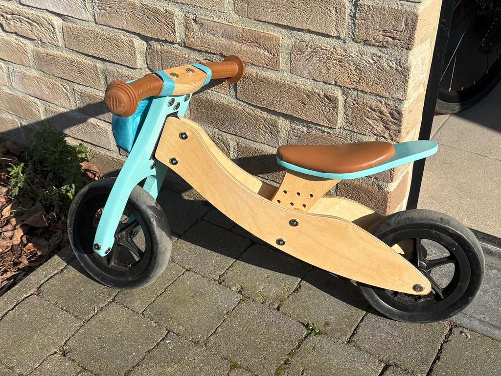 Houten 3-wieler en loopfiets 2-in-1, Ophalen, Zo goed als nieuw, Loopfiets