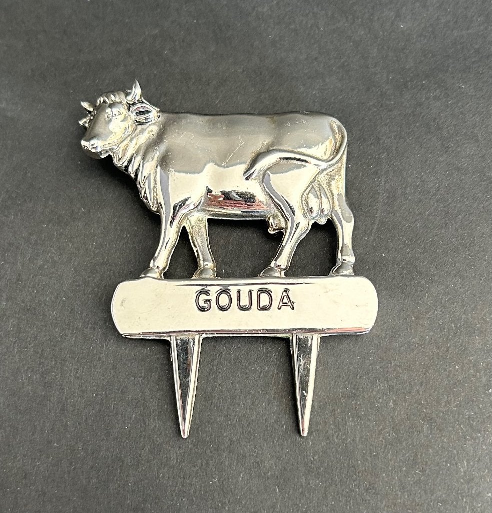 verzilverde verzilverde kaasstekker koe Gouda, Antiek en Kunst, Ophalen of Verzenden