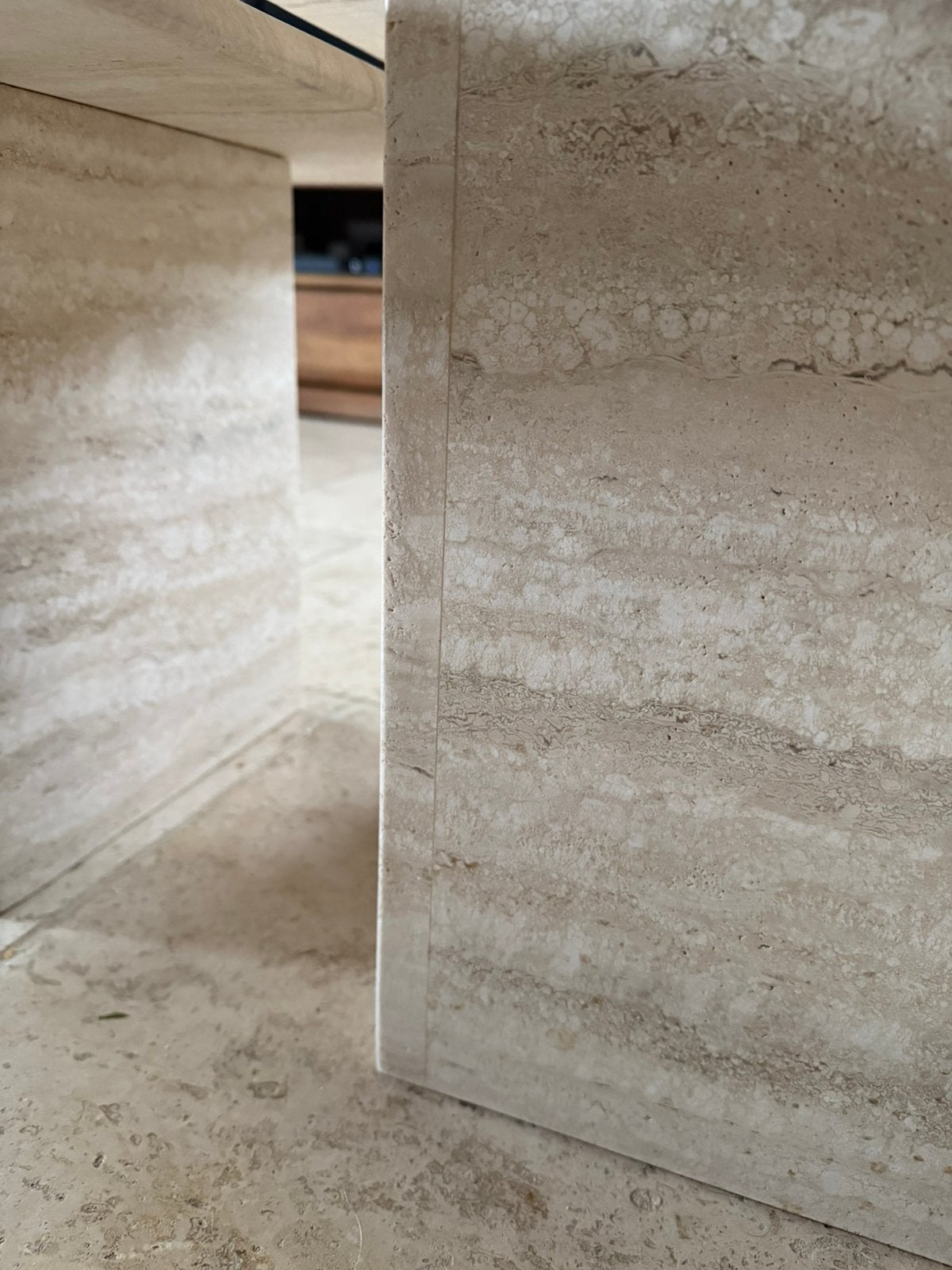 Travertin Salontafels, Maison & Meubles, 50 à 100 cm, Enlèvement, 50 à 100 cm, Autres matériaux