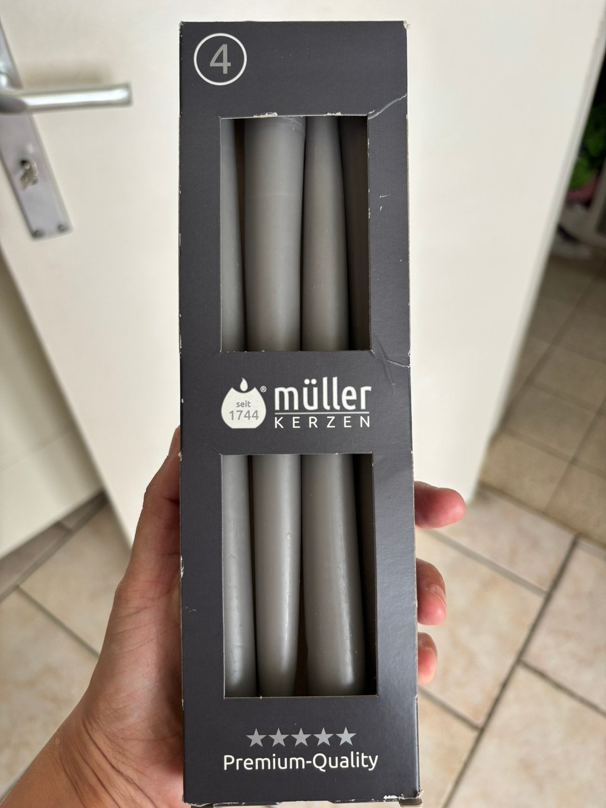 Lot de 4 bougies neuves, Gris, Enlèvement ou Envoi, Autres marques, Bougie