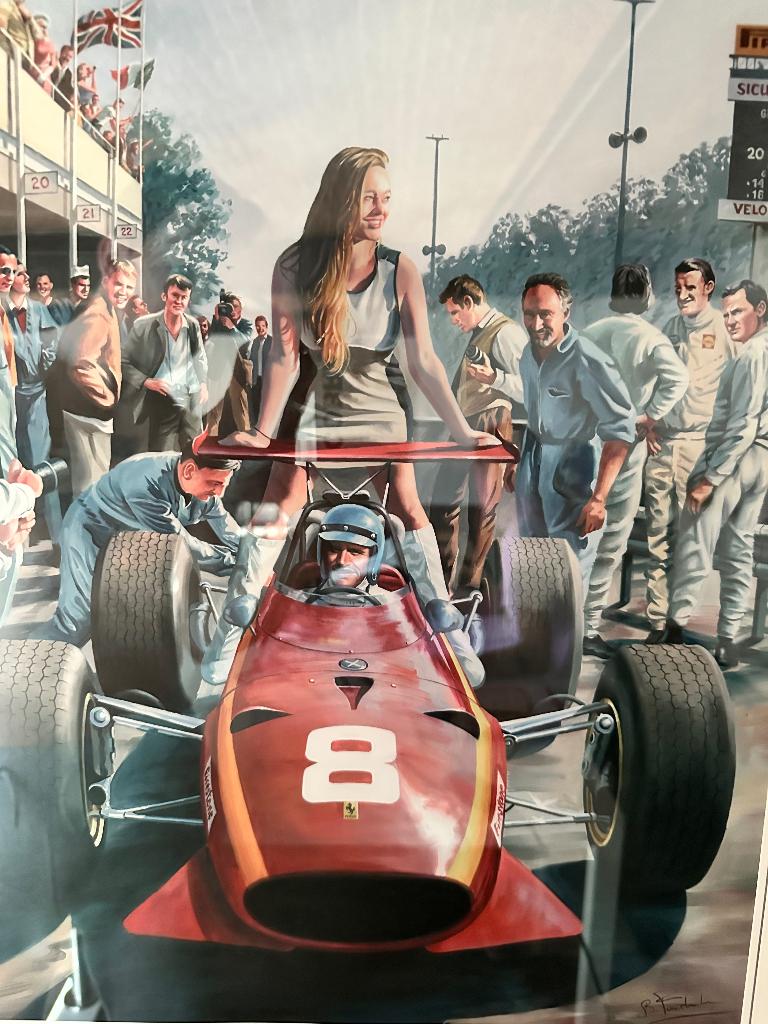 Jacky Ickx tekening, Comme neuf, Enlèvement, Création originale, 50 à 75 cm
