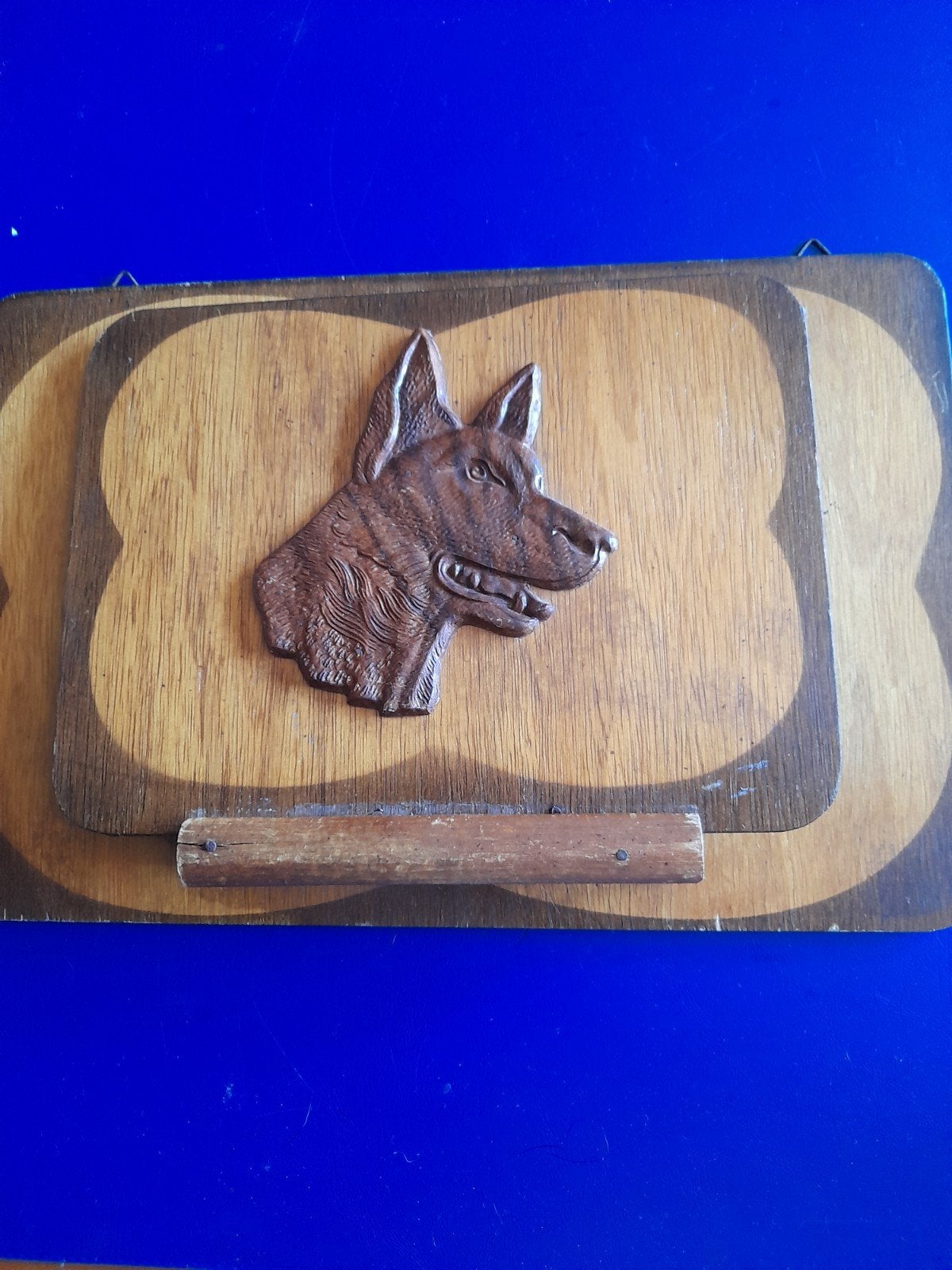 Oude kranten/ brieven houder met hondekop, Ophalen of Verzenden