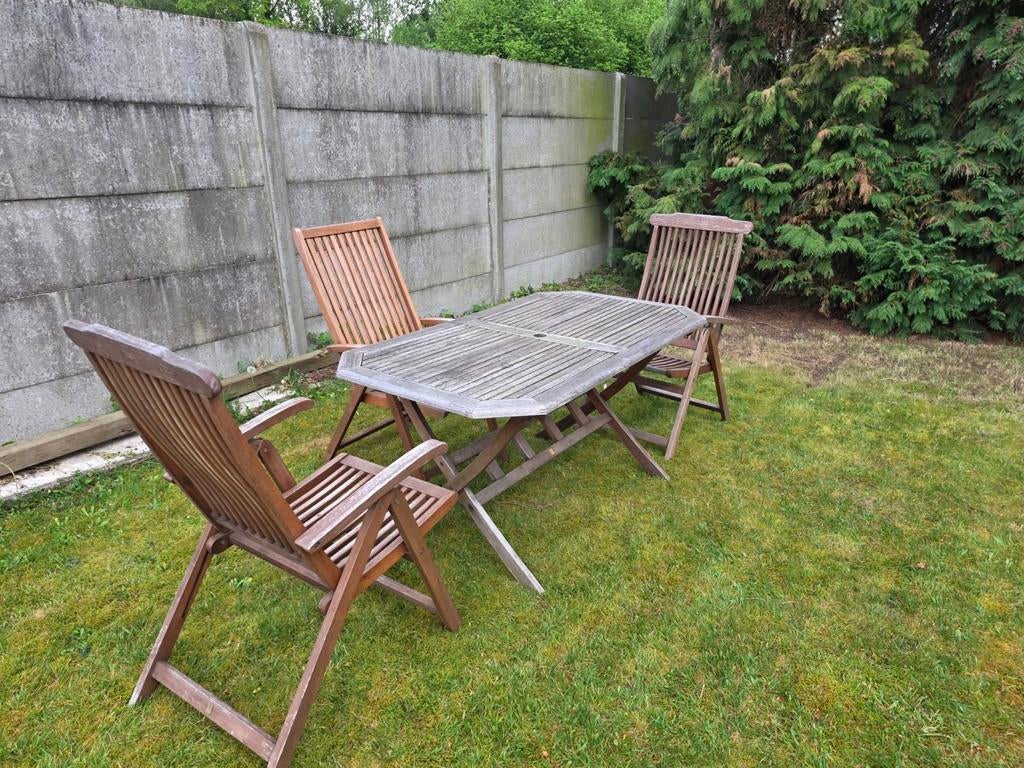 Ensemble de jardin en teck pliable, Enlèvement