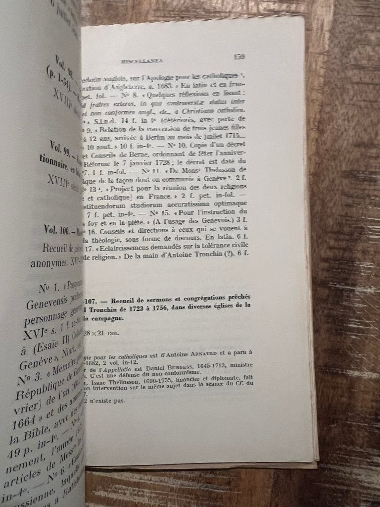 Catalogue de la partie des Archives Tronchin, Ophalen of Verzenden, Fréd. Gardy